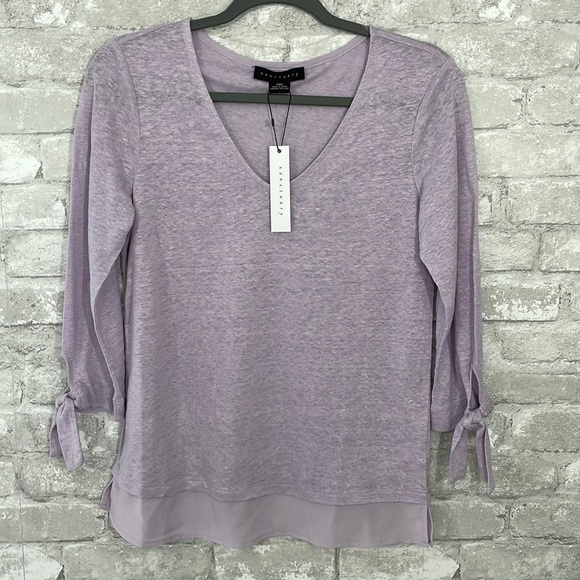 Sanctuary Tie Sleeves Chiffon Top - Picture 1 of 6
